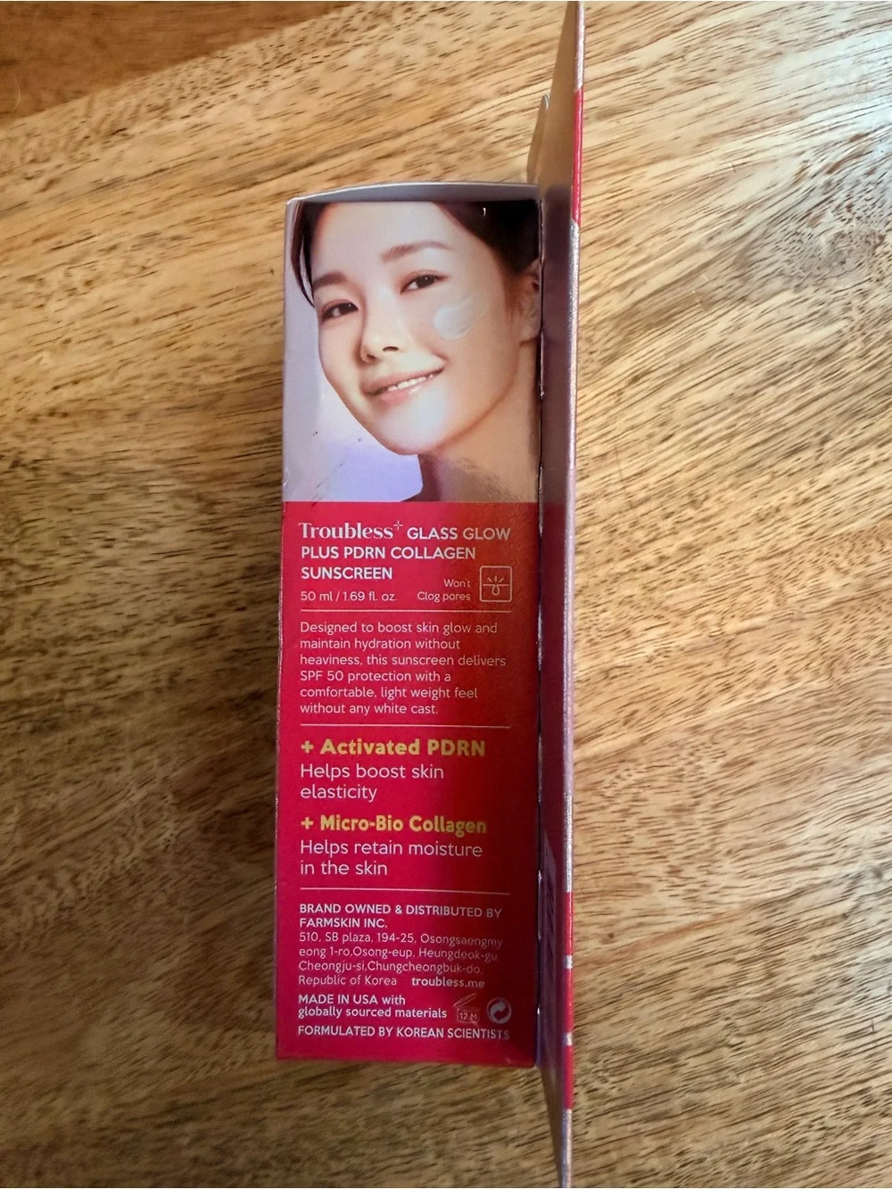 NIB Troubless GLASS GLOW+ PDRN Collagen Sunscreen SPF 50